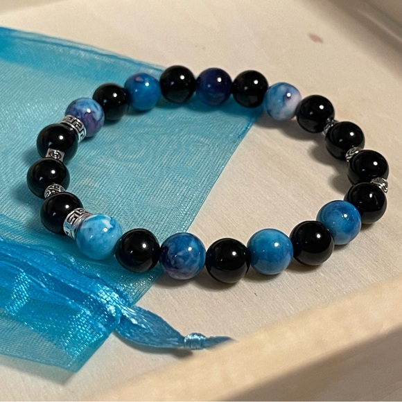 Ocean color Natural Stone Beads Bracelet 🍃will arrive in jewelry pouch. - Picture 1 of 6